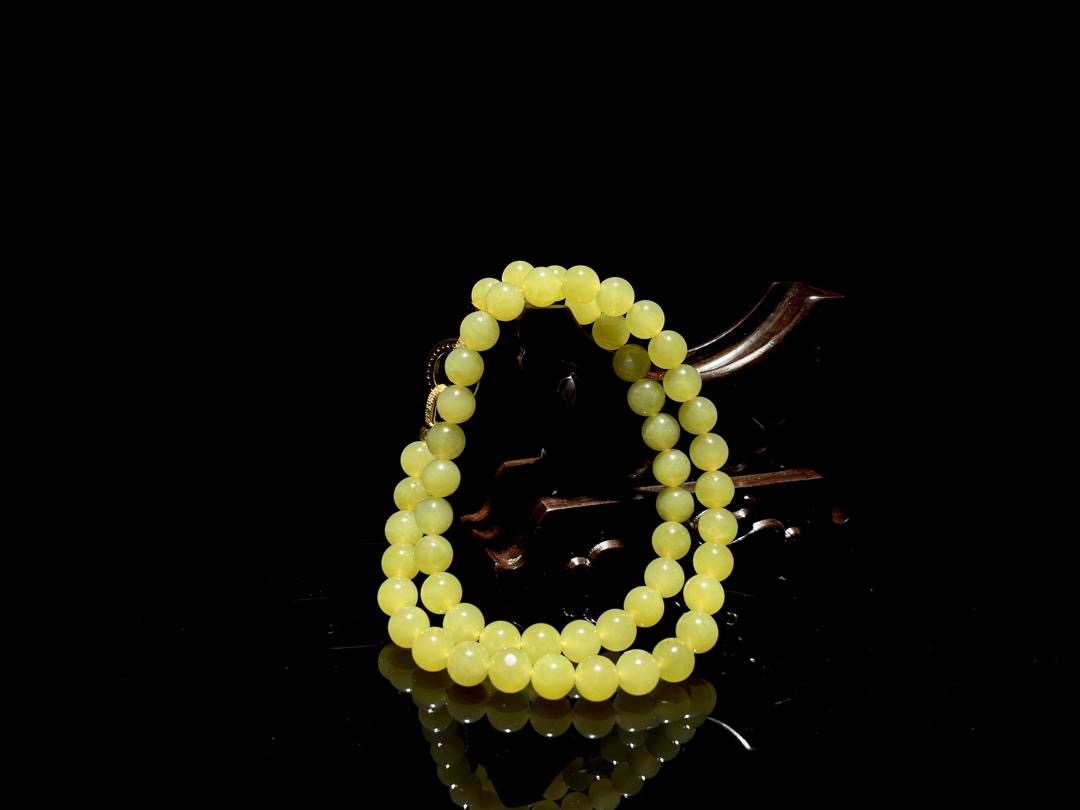 精品和田黄玉珠链2200